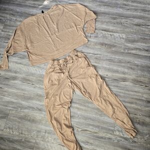 Women's Tan Matching Lounge Set